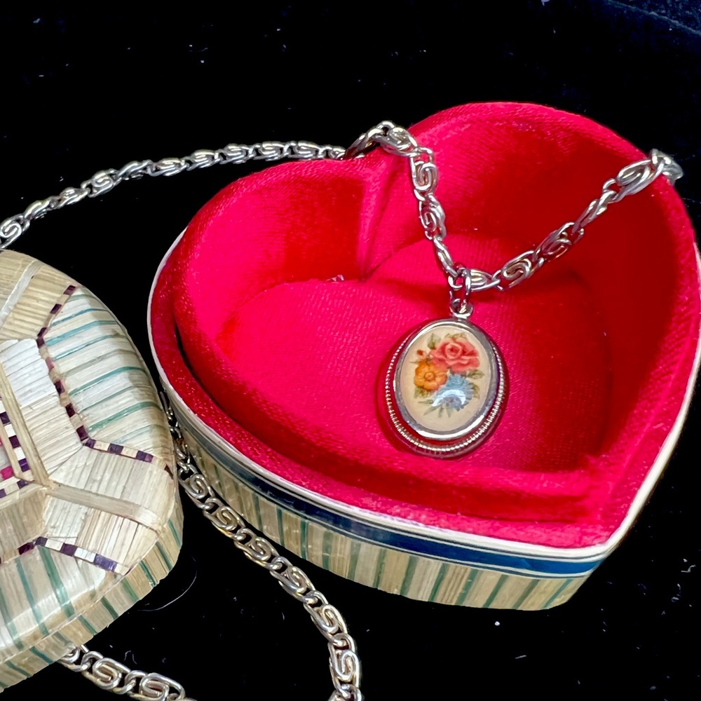 Vintage cross stitch necklace